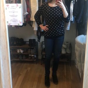 Black and white polka dot sweater